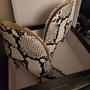 Black and white snake booties